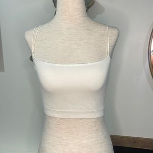 Hollister Gilly Hicks Seamless Lace-Back Crop Cami White